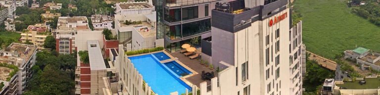 Aerial view of Amari Dhaka with its rooftop pool, Gulshan-2