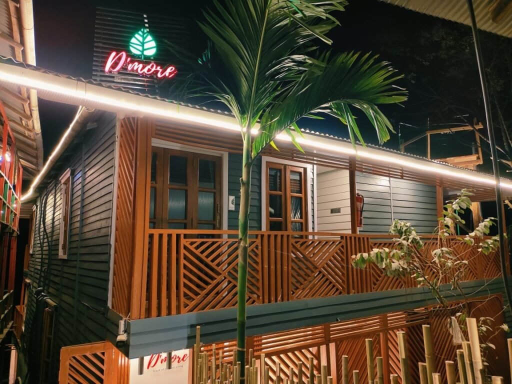 D'more Bandarban Hotel and Resort exterior at night on Chimbuk Road, Bandarban