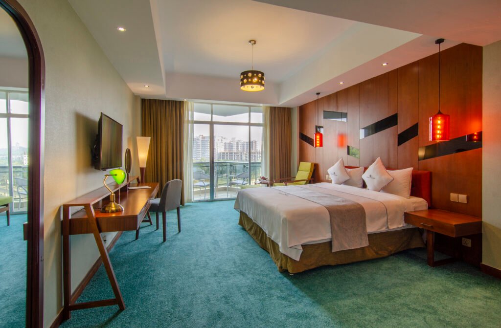 Creative Studio suite with handcrafted furniture and balcony at Ocean Paradise Hotel and Resort, Cox's Bazar