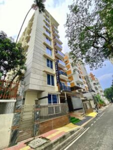 Park Hyatt hotel building exterior on a leafy residential road in Banani, Dhaka