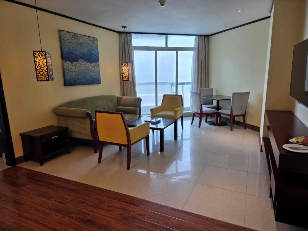 Suite sitting area at Sayeman Beach Resort