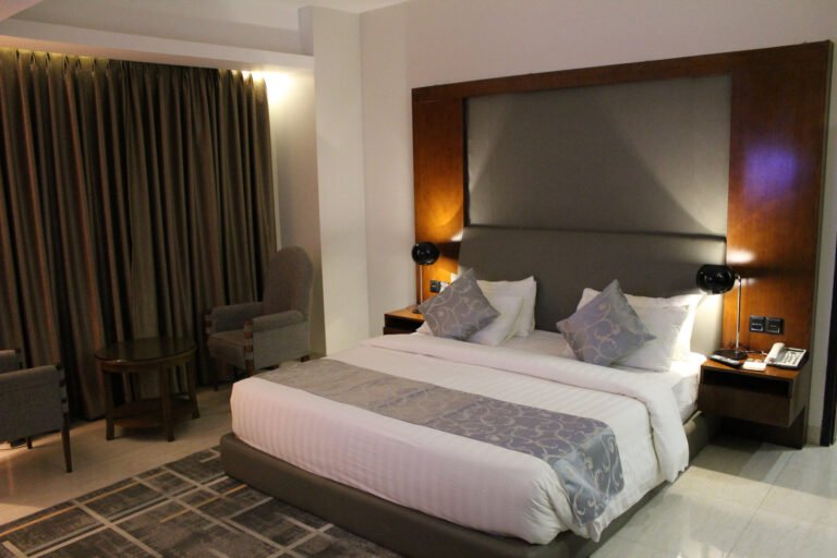 Deluxe king room at Sky City Hotel Dhaka