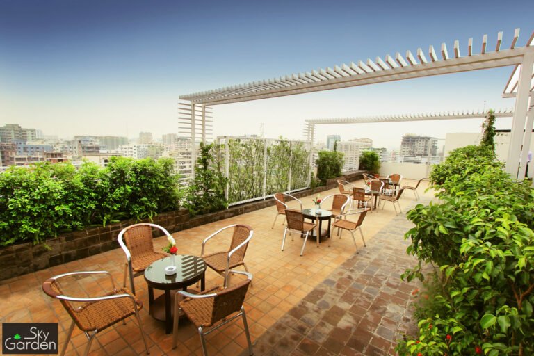 Garden terrace at Sky City Hotel Dhaka