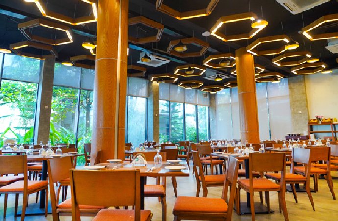 Sura seafood restaurant dining area at DERA Resort & Spa, Cox's Bazar
