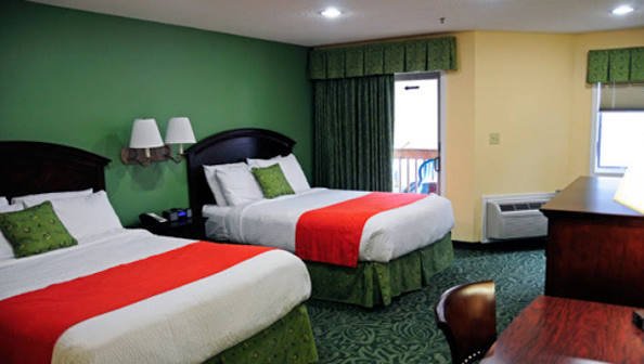 Hotel room with two queen beds at Massanutten Resort
